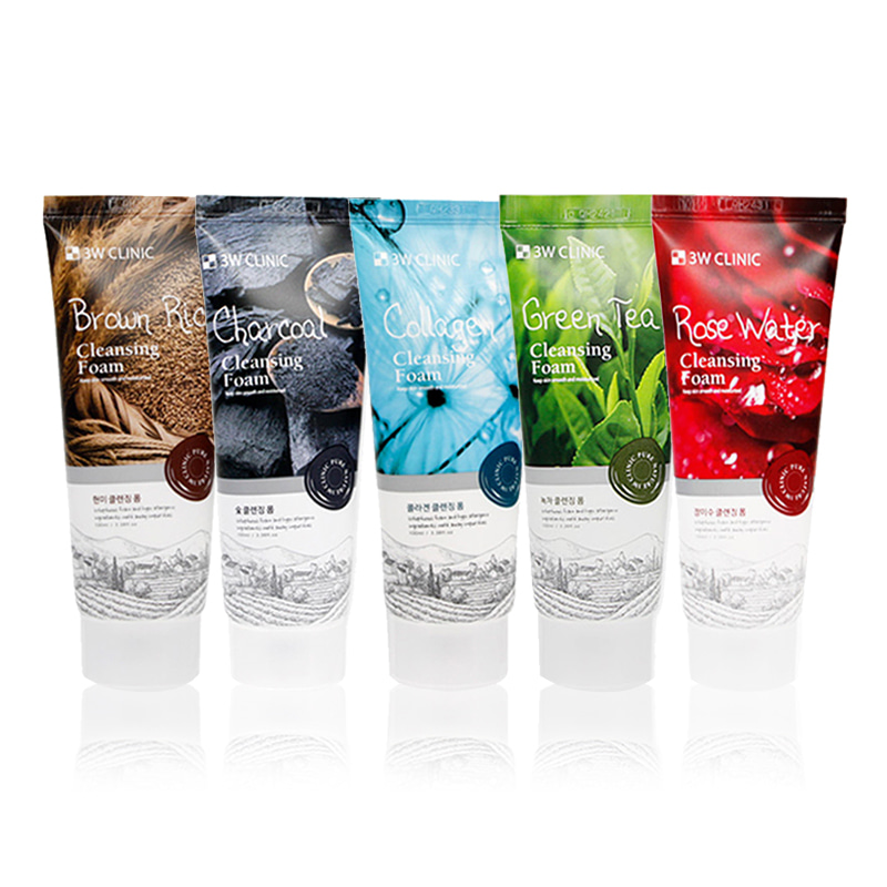 Own label brand, [3W CLINIC] Cleansing Foam100ml 5 Types(Weight : 131g)