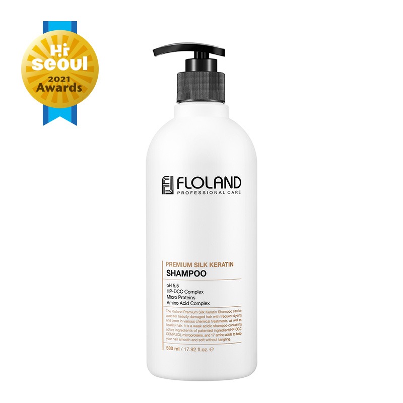 Own label brand, [FLOLAND] Premium Silk Keratin Shampoo 530ml (Weight : 662g)